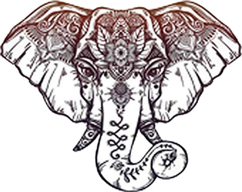 Red Purple Mandala Elephant Cartoon Pen Art Vinyl Decal Sticker
