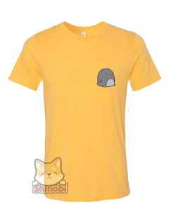Medium & Large Size Unisex Short-Sleeve T-Shirt with Simple Cute Kawaii Nursery Animal Cartoon - Penguin Embroidery Sketch Design