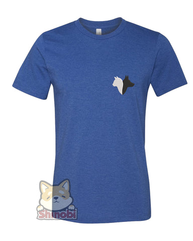 Medium & Large Size Unisex Short-Sleeve T-Shirt with Simple Dog and Cat Silhouette Cartoon Icon for Pet Lovers #3 Embroidery Sketch Design