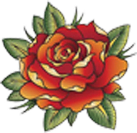 Tattoo Style Red Rose Flower Vinyl Decal Sticker