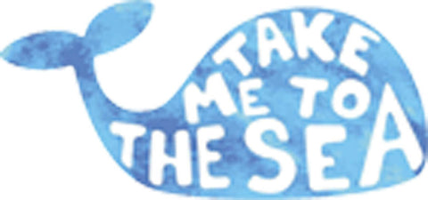 Take Me to the Sea Calligraphy in Blue Watercolor Silhouette Vinyl Decal Sticker